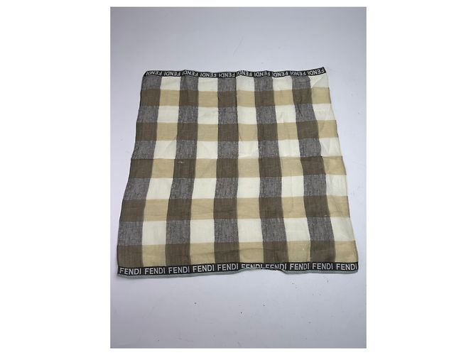 Vintage Fendi Karoschal braun und weiß
