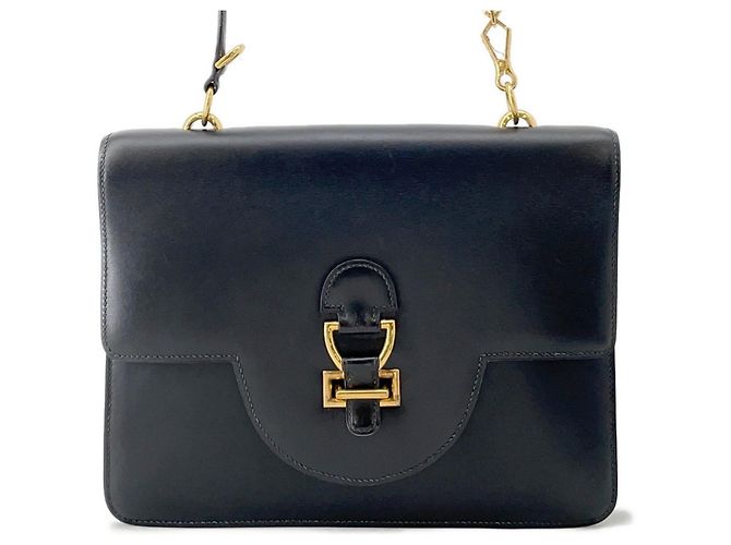 Bolso de Hombro Sandrine Hermès en Cuero de Ternera Negro