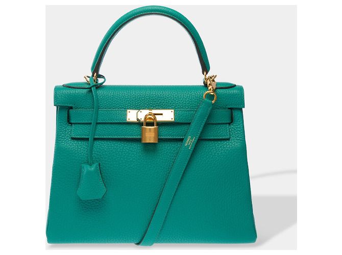 Hermès Bolsa HERMES Kelly 28 em Couro Verde - 102963