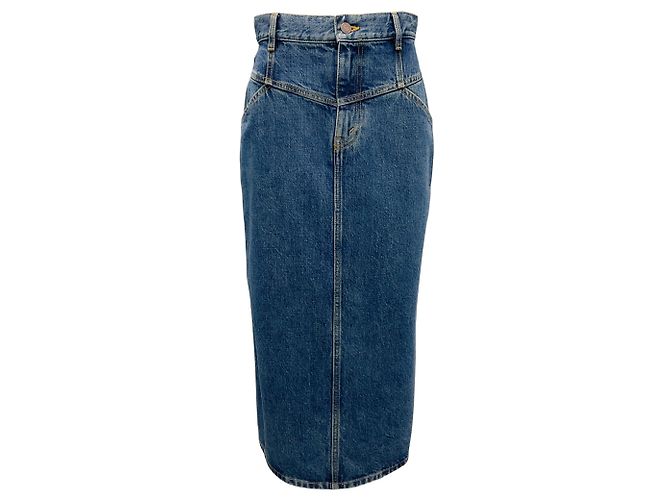 Céline Jupe midi en denim taille haute Celine bleue 2021