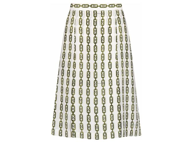 Céline Rare! Old Celine by Phoebe Philo Horsebit Skirt logo monogram chains 2016 US 12 Multiple colors