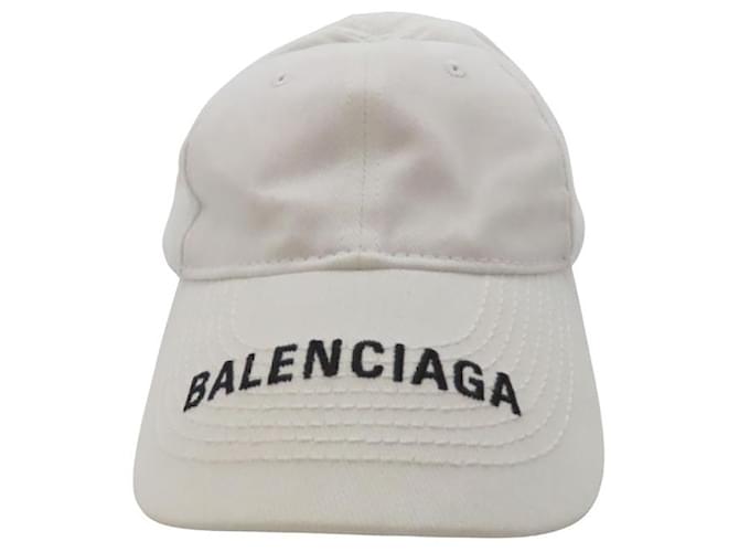 Boné de algodão com logo clássico Balenciaga Branco  ref.2576051