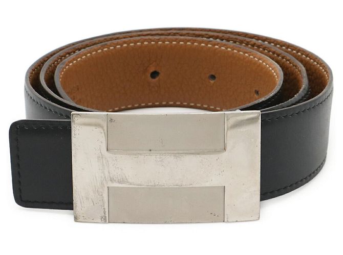Cinturón Togo de Box Calf de Hermès Negro