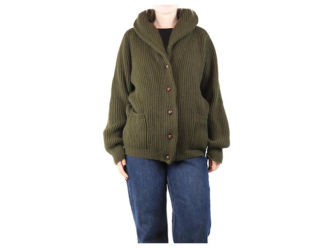 Crimson Cardigan châle côtelé vert - taille XXL