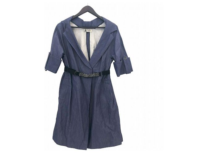 Autre Marque Abrigo Gown Chambray Bijou Belt de leur logette Azul