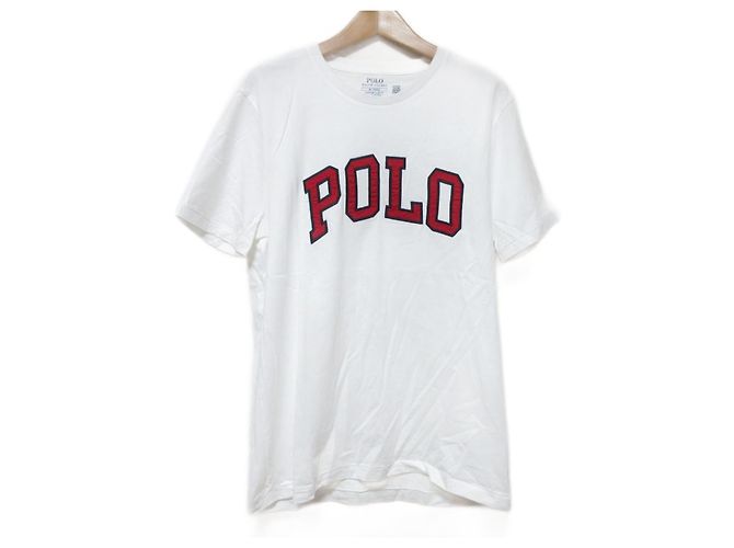 Camiseta de algodón con estampado de logo de Polo Ralph Lauren Blanco Roja