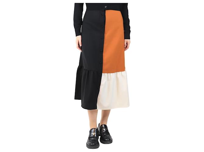 Autre Marque Colour block button-up skirt - size UK 10 Multiple colors Polyester  ref.2576793