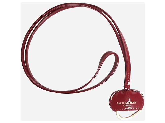 Saint Laurent Chaveiro de couro verniz vermelho
