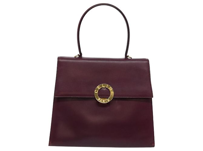 Céline Sac à main en cuir avec logo circulaire Celine Violet