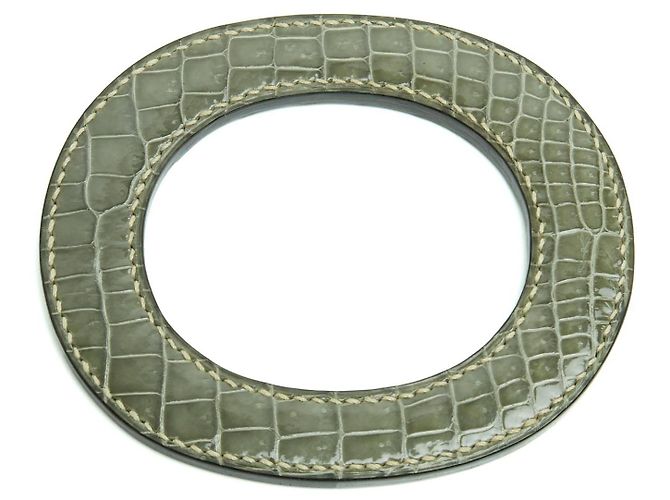 Hermès Isthme Bracelet or Pendant L Green Leather Bangle
