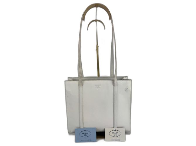 Prada shoulder bag leather white 295
