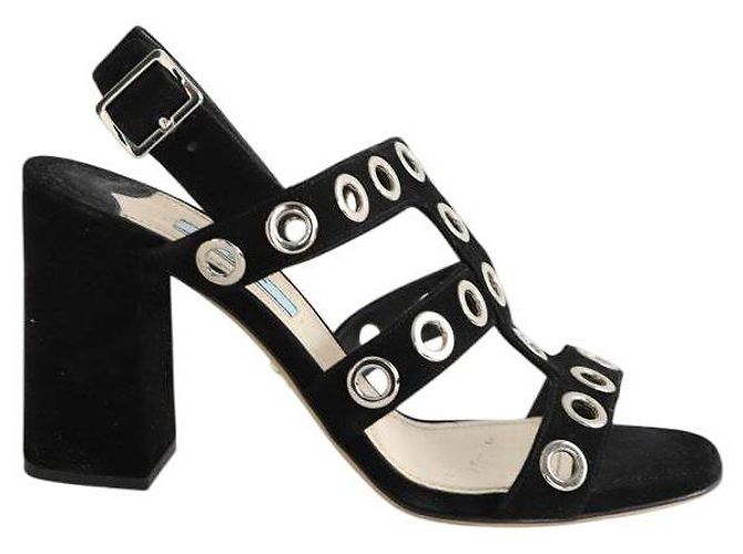 Prada Black suede heels