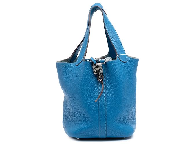 Hermès Picotin Lock 18 aus Clemence-Leder in Blau