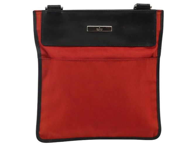 Borsa a tracolla in nylon con tasca frontale Gucci Rosso