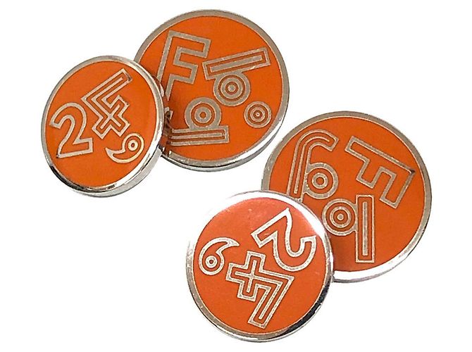 Abotoaduras Big Bangle Hermès Prata Laranja