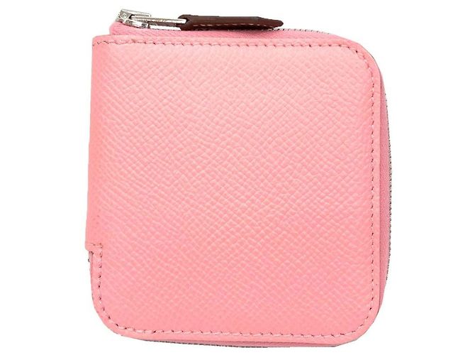 Monedero compacto mini Azap en seda Hermès Rosa