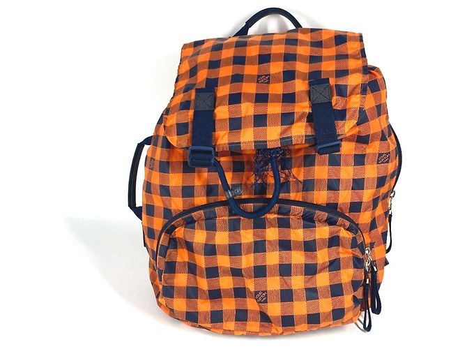 Louis Vuitton N41188 Damier Aventure Light Pack Rucksack Orange Marineblau Damier ebene