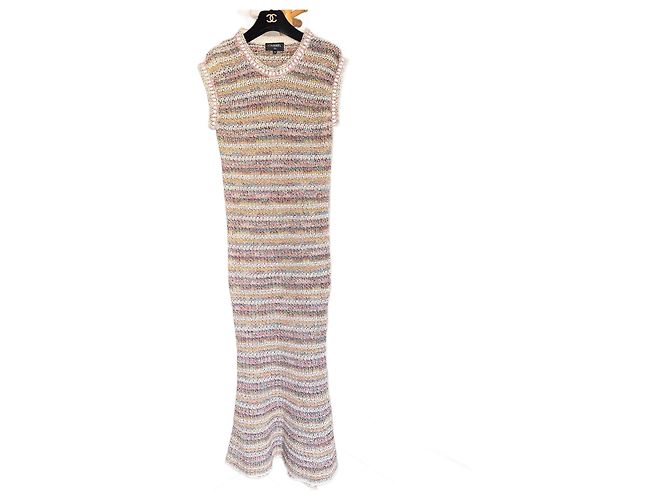 Chanel Baumwollkleid Mehrfarbig Größe 36 Mehrfarben