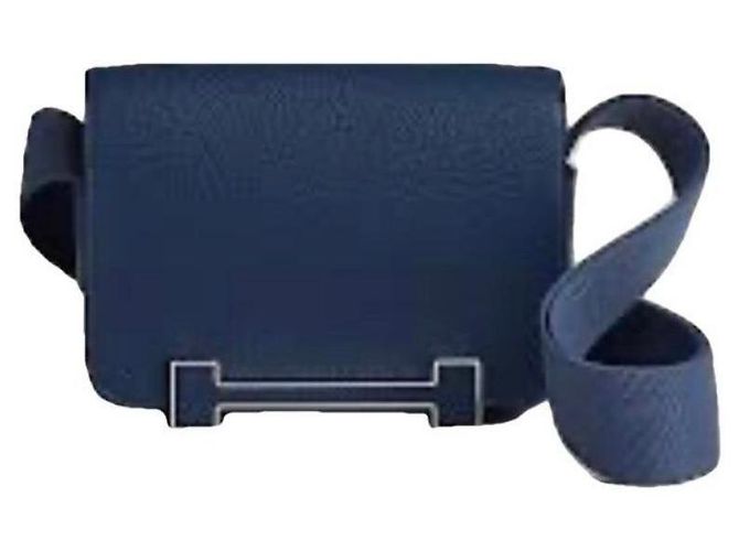Hermès Geta de couro azul marinho Hermes