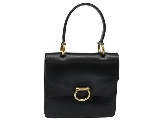 Céline Celine Gancini Leather Noir