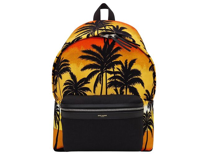 Saint Laurent Palm Tree Sunset Hunting Backpack Orange