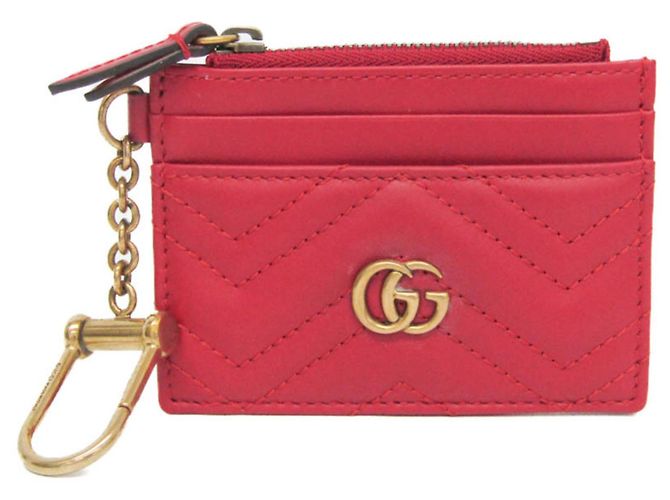 Tarjetero de monedas Gucci GG Marmont Roja