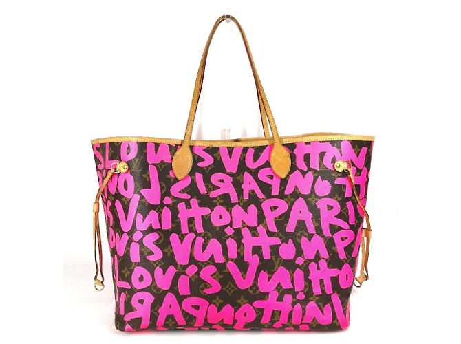 Bolso tote Neverfull GM Monogram Graffiti Louis Vuitton Rosa Fucsia