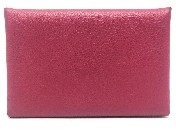 Hermès Hermes Pink Evercalf Leather Business Card Case