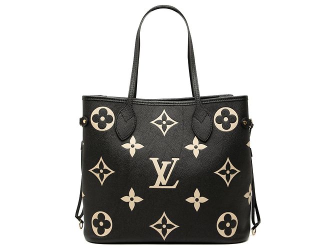 Louis Vuitton Black Bicolor Monogram Giant Empreinte Neverfull MM