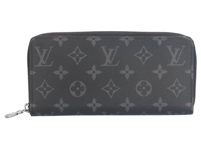 Louis Vuitton Zippy Wallet Horizontal Brown Black Monogram Cloth  ref.2579544