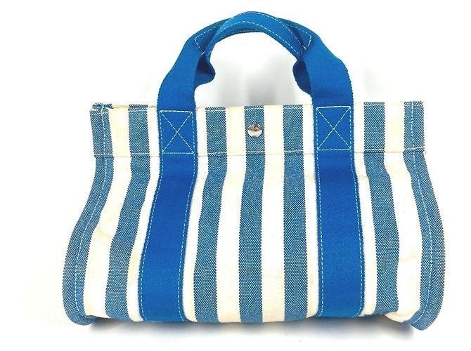 Hermès HERMES Cannes PM Tote Tasche Weiß Blau