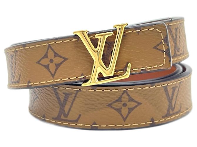 Cinturón Reversible Monograma Louis Vuitton Castaño