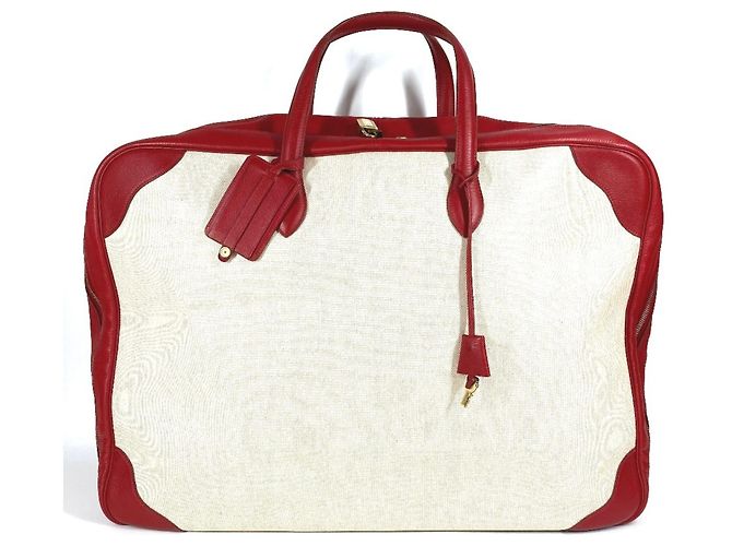 Hermès Borsa da viaggio HERMES Victoria 60 Rosso Beige
