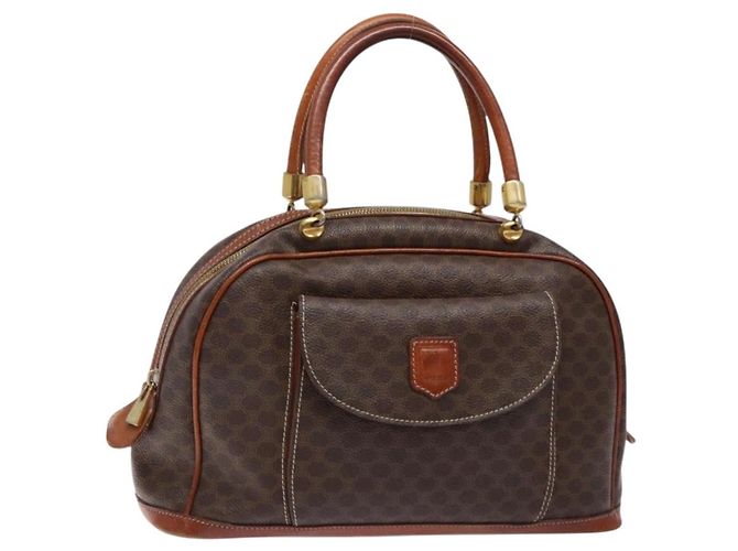 Céline Bolsa Celine Macadam Macadam em couro Marrom