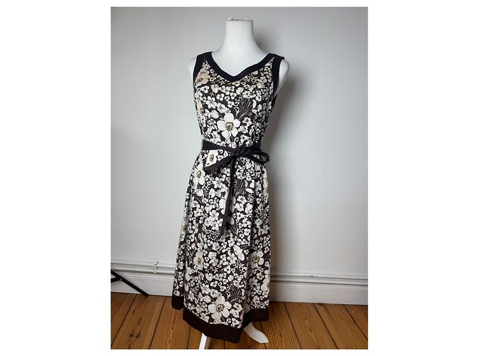 Vintage Burberry Blumen Kleid Schwarz Weiß