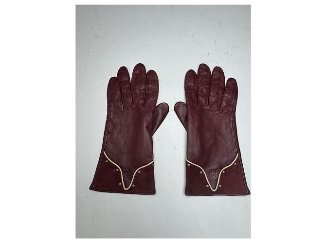 Vintage Givenchy Leder-Suede-Handschuhe lila