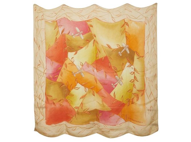 Sciarpa in seta Monogram Louis Vuitton Marrone Beige