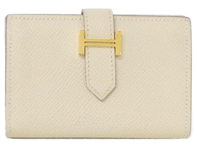 Portefeuille Mini Epsom Béarn d'Hermès Blanc