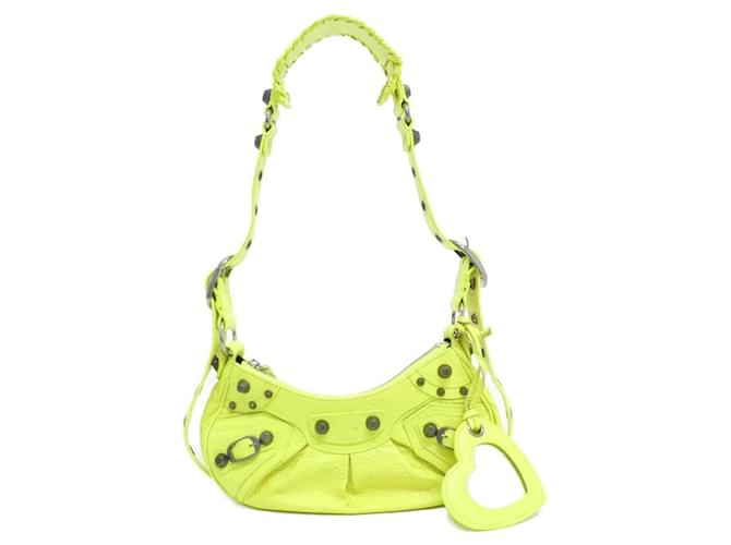Everyday Balenciaga Le Cagole Lamb Shoulder Bag Yellow Leather  ref.2580652