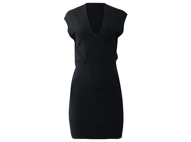 Abito Mini V-neck in Rayon Nero Alexander Wang
