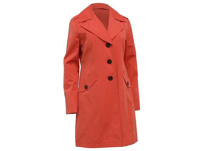 Trench coat de algodón naranja de Michael Kors
