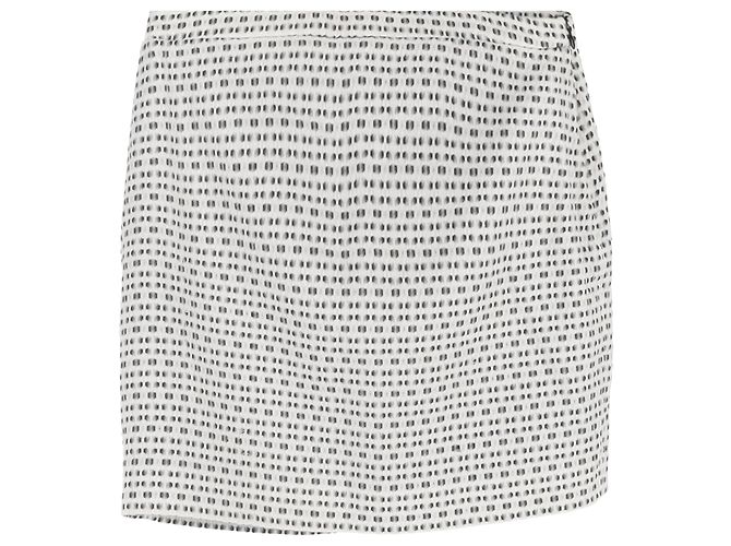 Saia Mini Tricotada com Padrão em Algodão Preto e Branco Joseph