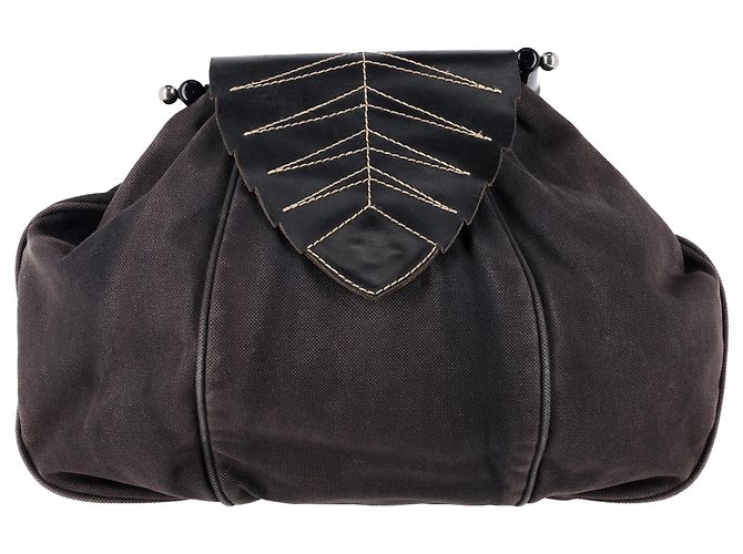 Bolsa de alça Leaf da Max & Co. em lona preta Preto