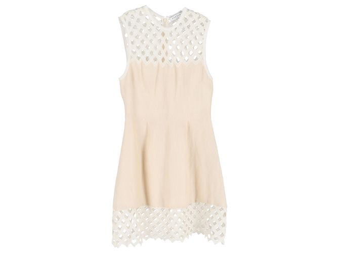 Vestido Mini Tricotado Sandro Rita em Algodão Creme Branco Cru