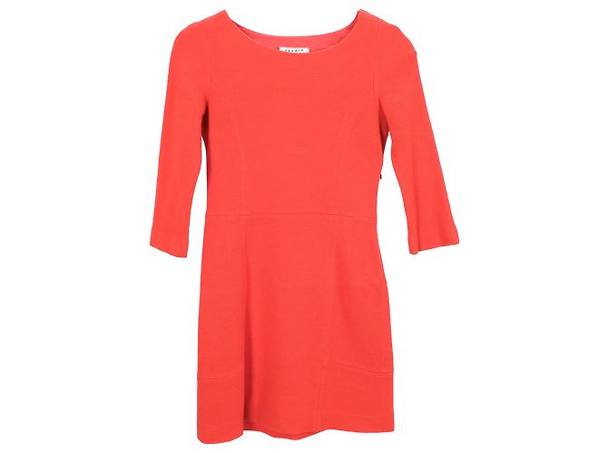 Abito Mini Stretch Sandro in Acrilico Arancione Rosso