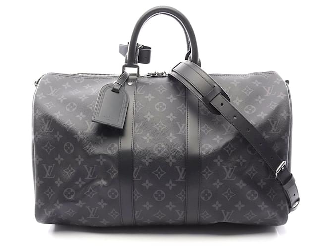Louis Vuitton Keepall Bandouliere 45 Boston Bag Black Cloth  ref.2581120