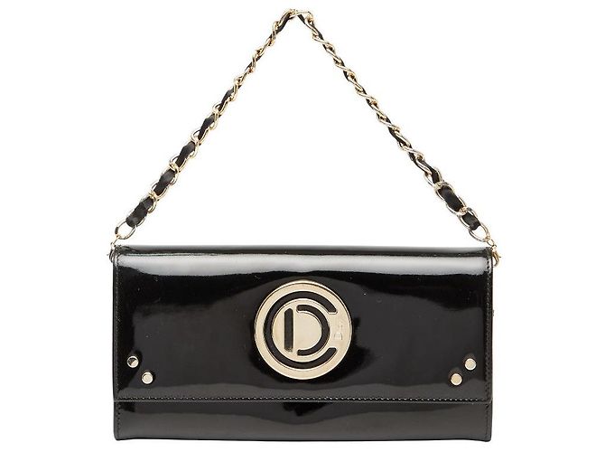 Christian Dior Dior 2-Wege Handtasche aus Lackleder Schwarz