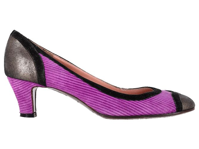 Escarpins à bout rond Marc Jacobs en velours côtelé violet