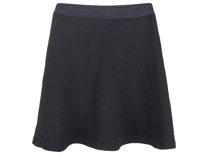 Falda Mini A-Line Texturizada Sandro en Poliéster Negro