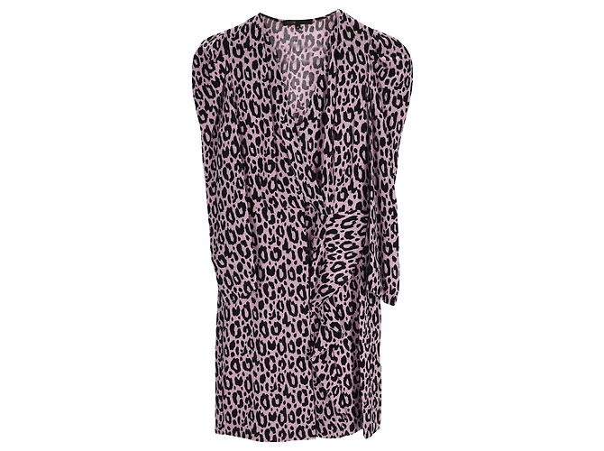 Vestido Mini Estampado Animal Maje em Cupro Multicolorido